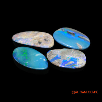 4 Pcs 38.00 Cts Lab-Created Australian Doublet Opal Loose Gemstone Mix Cabochon 12X17X4 mm TO 10X20X4 mm D-140