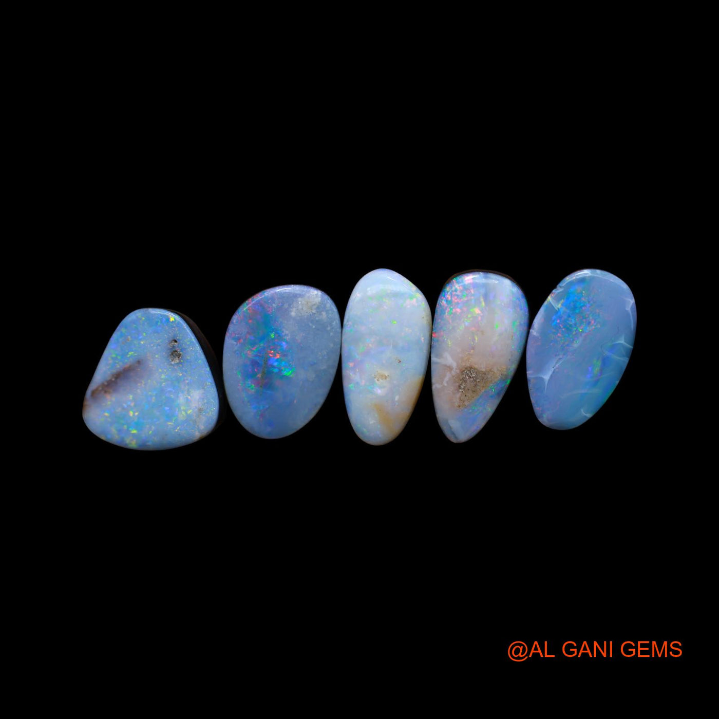 29.00 Cts Lab-Created Doublet Opal Mix Cabochon 5 Pcs Wholesale Lot Loose Gemstone 8X15X4 mm TO 11X13X4 mm D-141