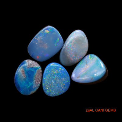 28.00 Cts Doublet Opal Loose Gemstone Mix Cabochon Lab-Created 5 Pcs Wholesale Lot 10X13X4 mm TO 10X12X4 mm D-144