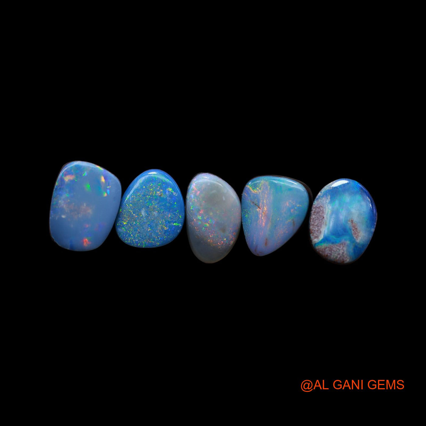 28.00 Cts Doublet Opal Loose Gemstone Mix Cabochon Lab-Created 5 Pcs Wholesale Lot 10X13X4 mm TO 10X12X4 mm D-144