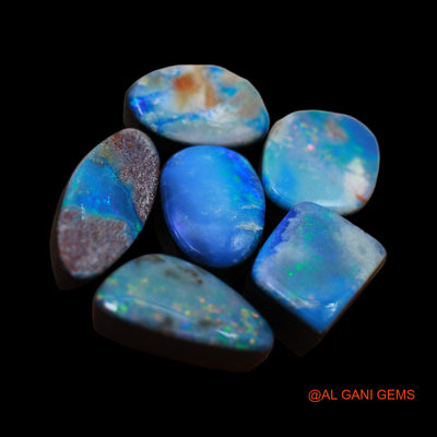 Lab-Created Doublet Opal Loose Gemstone Mix Cabochon 6 Pcs Wholesale Lot 25.00 Cts 9X12X3 mm TO 7X13X4 mm D-145