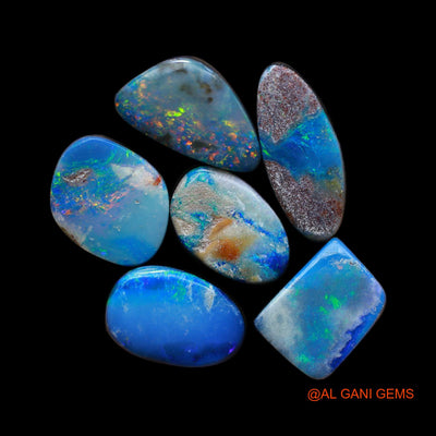 Lab-Created Doublet Opal Loose Gemstone Mix Cabochon 6 Pcs Wholesale Lot 25.00 Cts 9X12X3 mm TO 7X13X4 mm D-145