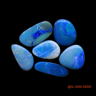 6 Pcs 27.00 Cts Lab-Created Doublet Opal Loose Gemstone Mix Cabochon Wholesale Lot 8X12X4 mm TO 8X15X4 mm D-147