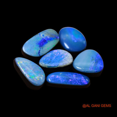 6 Pcs 27.00 Cts Lab-Created Doublet Opal Loose Gemstone Mix Cabochon Wholesale Lot 8X12X4 mm TO 8X15X4 mm D-147