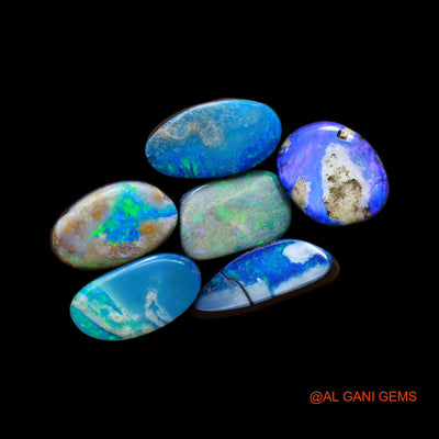 Lab-Created Doublet Opal Loose Gemstone Mix Cabochon 6 Pcs Wholesale Lot 24.00 Cts 9X11X4 mm TO 8X13X4 mm D-152