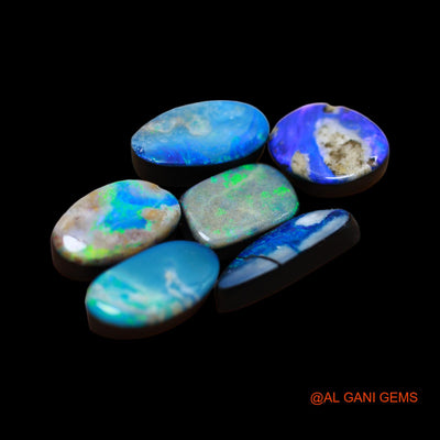 Lab-Created Doublet Opal Loose Gemstone Mix Cabochon 6 Pcs Wholesale Lot 24.00 Cts 9X11X4 mm TO 8X13X4 mm D-152