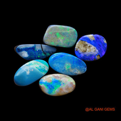Lab-Created Doublet Opal Loose Gemstone Mix Cabochon 6 Pcs Wholesale Lot 24.00 Cts 9X11X4 mm TO 8X13X4 mm D-152