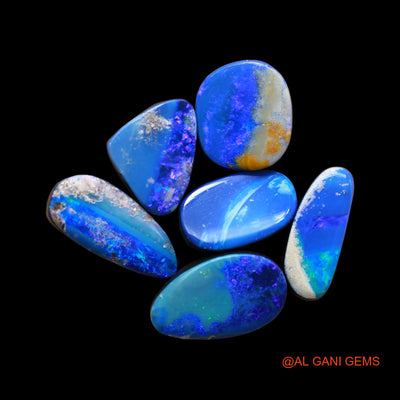 34.00 Cts Lab-Created Doublet Opal Mix Cabochon 6 Pcs Wholesale Lot Loose Gemstone 8X14X4 mm TO 9X16X5 mm D-153