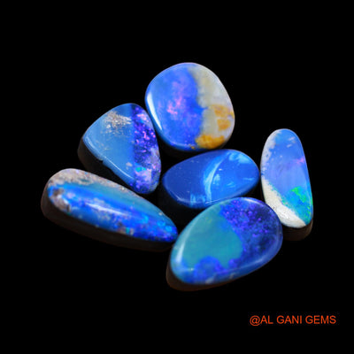 34.00 Cts Lab-Created Doublet Opal Mix Cabochon 6 Pcs Wholesale Lot Loose Gemstone 8X14X4 mm TO 9X16X5 mm D-153