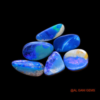 34.00 Cts Lab-Created Doublet Opal Mix Cabochon 6 Pcs Wholesale Lot Loose Gemstone 8X14X4 mm TO 9X16X5 mm D-153