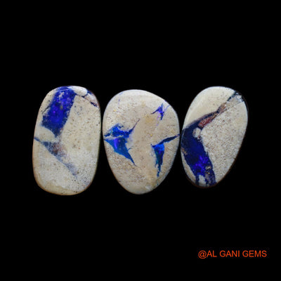 3 Pcs 20.00 Cts Lab-Created Australian Doublet Opal Loose Gemstone Mix Cabochon 9X16X3 mm TO 10X17X3 mm D-155