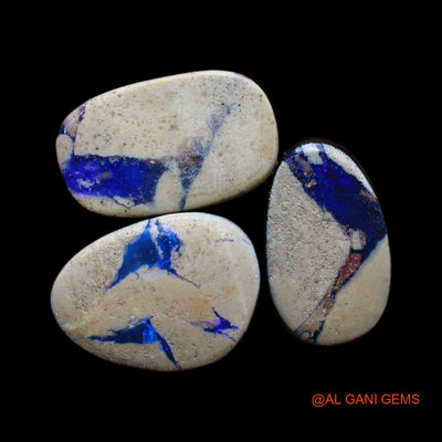 3 Pcs 20.00 Cts Lab-Created Australian Doublet Opal Loose Gemstone Mix Cabochon 9X16X3 mm TO 10X17X3 mm D-155