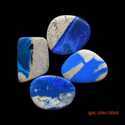 4 Pcs 22.00 Cts Lab-Created Australian Doublet Opal Loose Gemstone Mix Cabochon 10X13X3 mm TO 10X13X4 mm D-157