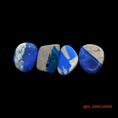 4 Pcs 22.00 Cts Lab-Created Australian Doublet Opal Loose Gemstone Mix Cabochon 10X13X3 mm TO 10X13X4 mm D-157