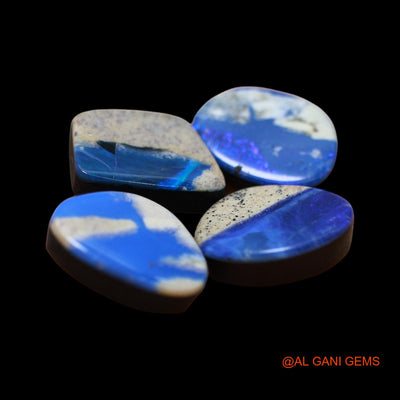 4 Pcs 22.00 Cts Lab-Created Australian Doublet Opal Loose Gemstone Mix Cabochon 10X13X3 mm TO 10X13X4 mm D-157