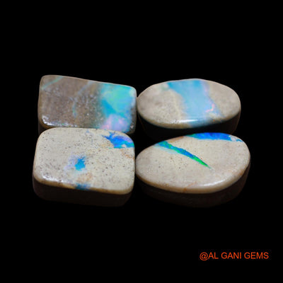 Lab-Created Doublet Opal Loose Gemstone Mix Cabochon From Australia 4 Pcs 34.00 Cts 9X14X5 mm TO 11X16X5 mm D-158