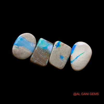 Lab-Created Doublet Opal Loose Gemstone Mix Cabochon From Australia 4 Pcs 34.00 Cts 9X14X5 mm TO 11X16X5 mm D-158