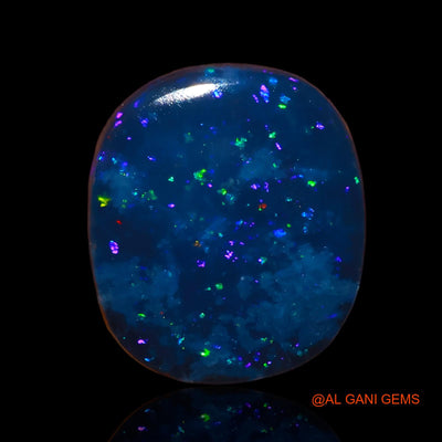 Lab-Created Untreated Doublet Opal Loose Gemstone Oval Cabochon From Australia 8.20 Cts 14x12x5 mm D-15