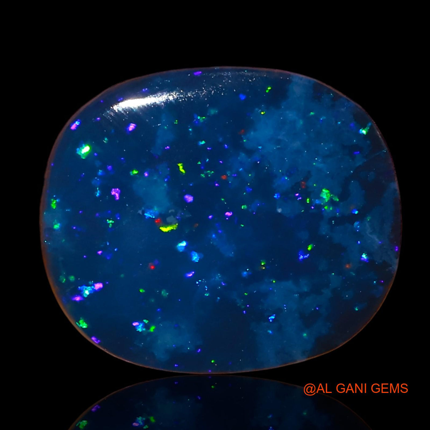 Lab-Created Untreated Doublet Opal Loose Gemstone Oval Cabochon From Australia 8.20 Cts 14x12x5 mm D-15