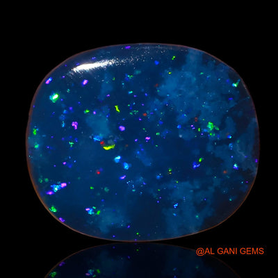 Lab-Created Untreated Doublet Opal Loose Gemstone Oval Cabochon From Australia 8.20 Cts 14x12x5 mm D-15