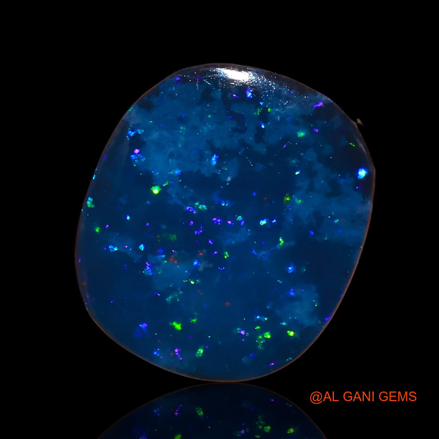 Lab-Created Untreated Doublet Opal Loose Gemstone Oval Cabochon From Australia 8.20 Cts 14x12x5 mm D-15