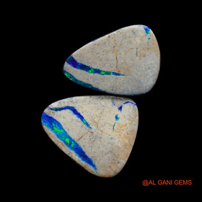 2 Pcs 25.00 Cts Lab-Created Australian Doublet Opal Loose Gemstone Mix Cabochon 15X20X4 mm TO 17X20X4 mm D-160