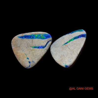 2 Pcs 25.00 Cts Lab-Created Australian Doublet Opal Loose Gemstone Mix Cabochon 15X20X4 mm TO 17X20X4 mm D-160