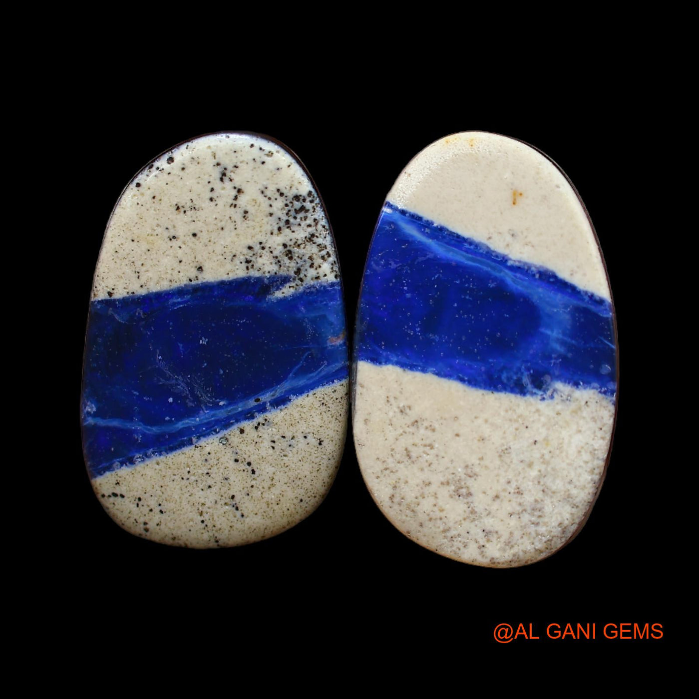 2 Pcs 20.00 Cts Lab-Created Australian Doublet Opal Loose Gemstone Mix Cabochon 12X19X4 mm TO 12X18X4 mm D-161