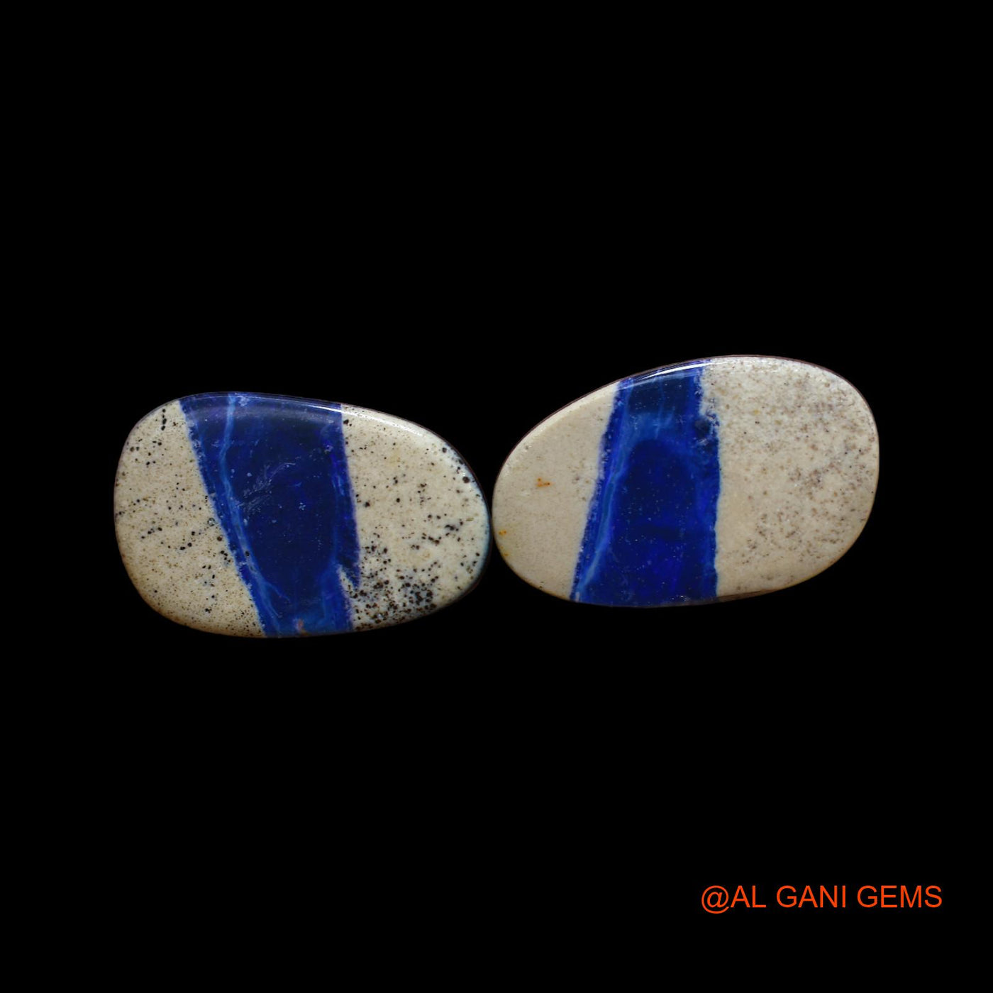2 Pcs 20.00 Cts Lab-Created Australian Doublet Opal Loose Gemstone Mix Cabochon 12X19X4 mm TO 12X18X4 mm D-161