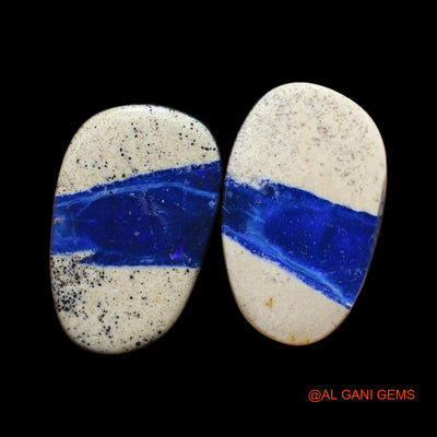 2 Pcs 20.00 Cts Lab-Created Australian Doublet Opal Loose Gemstone Mix Cabochon 12X19X4 mm TO 12X18X4 mm D-161