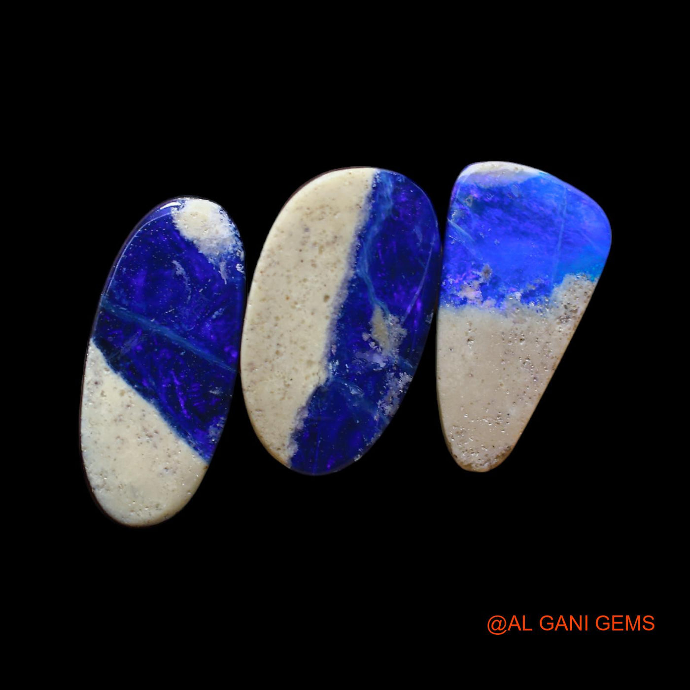 3 Pcs Lab-Created Doublet Opal Gemstone 14.00 Cts Loose Mix Cabochon From Australia 7X14X3 mm TO 7X16X3 mm D-164