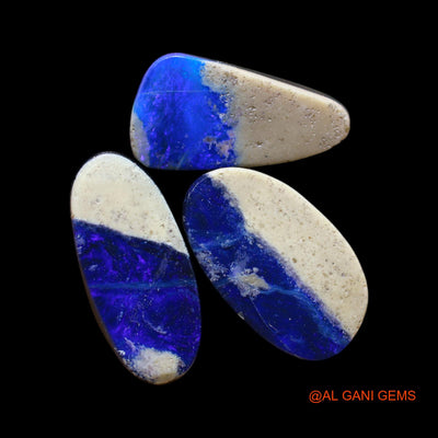 3 Pcs Lab-Created Doublet Opal Gemstone 14.00 Cts Loose Mix Cabochon From Australia 7X14X3 mm TO 7X16X3 mm D-164
