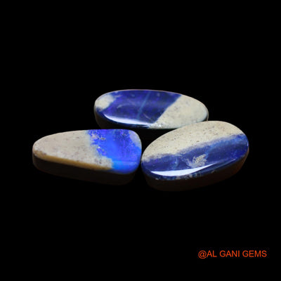 3 Pcs Lab-Created Doublet Opal Gemstone 14.00 Cts Loose Mix Cabochon From Australia 7X14X3 mm TO 7X16X3 mm D-164