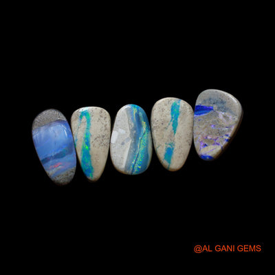 Lab-Created Doublet Opal Loose Gemstone Mix Cabochon 5 Pcs Wholesale Lot 30.00 Cts 9X15X4 mm TO 9X16X4 mm D-165