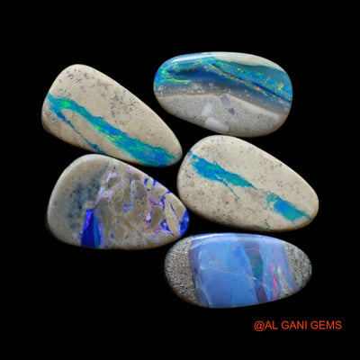 Lab-Created Doublet Opal Loose Gemstone Mix Cabochon 5 Pcs Wholesale Lot 30.00 Cts 9X15X4 mm TO 9X16X4 mm D-165