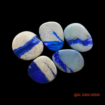 5 Pcs Wholesale Lot Lab-Created Doublet Opal Gemstone 30.00 Cts Loose Mix Cabochon 10X14X4 mm TO 9X13X4 mm D-166