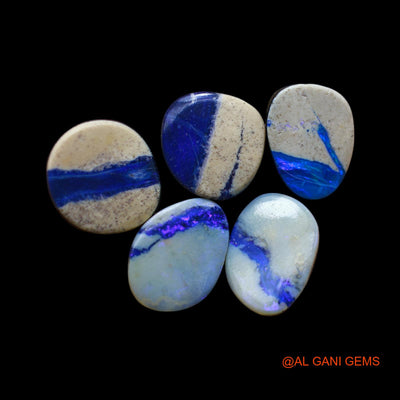5 Pcs Wholesale Lot Lab-Created Doublet Opal Gemstone 30.00 Cts Loose Mix Cabochon 10X14X4 mm TO 9X13X4 mm D-166