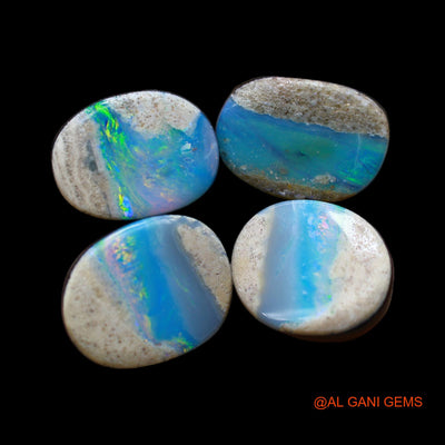 4 Pcs 22.00 Cts Lab-Created Australian Doublet Opal Loose Gemstone Mix Cabochon 9X13X3 mm TO 10X13X4 mm D-167