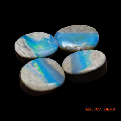 4 Pcs 22.00 Cts Lab-Created Australian Doublet Opal Loose Gemstone Mix Cabochon 9X13X3 mm TO 10X13X4 mm D-167