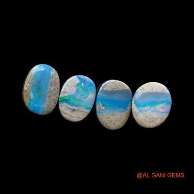 4 Pcs 22.00 Cts Lab-Created Australian Doublet Opal Loose Gemstone Mix Cabochon 9X13X3 mm TO 10X13X4 mm D-167