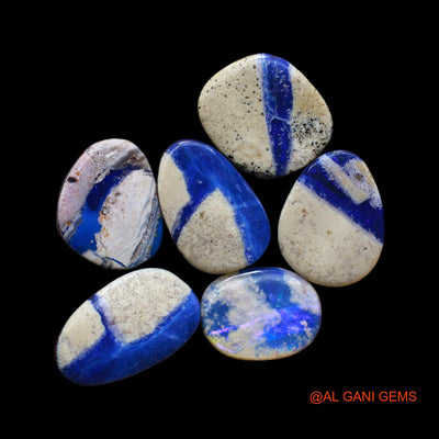 32.00 Cts Doublet Opal Loose Gemstone Mix Cabochon Lab-Created 6 Pcs Wholesale Lot 9X12X4 mm TO 10X13X4 mm D-168