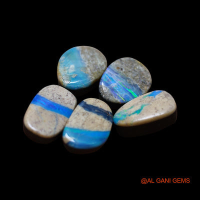 5 Pcs 21.00 Cts Lab-Created Doublet Opal Loose Gemstone Mix Cabochon Wholesale Lot 8X11X4 mm TO 8X12X4 mm D-169