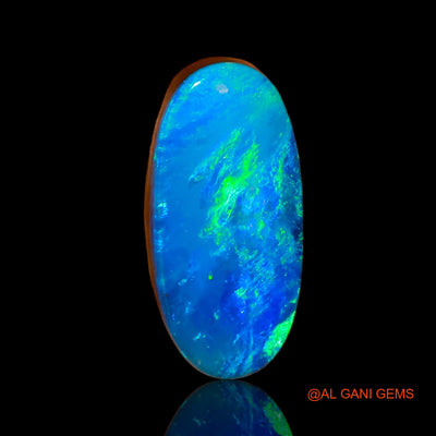 8.10 Cts Unheated Australian Doublet Opal Loose Gemstone Oval Cabochon Lab-Created 19x9x4 mm D-16