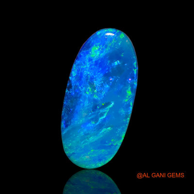 8.10 Cts Unheated Australian Doublet Opal Loose Gemstone Oval Cabochon Lab-Created 19x9x4 mm D-16