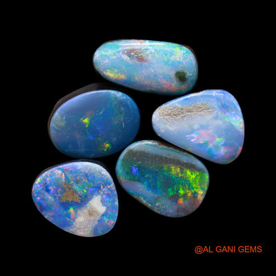 5 Pcs 19.00 Cts Lab-Created Doublet Opal Loose Gemstone Mix Cabochon Wholesale Lot 8X11X4 mm TO 8X11X4 mm D-172