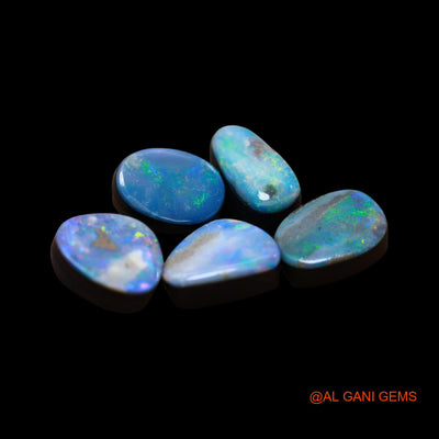 5 Pcs 19.00 Cts Lab-Created Doublet Opal Loose Gemstone Mix Cabochon Wholesale Lot 8X11X4 mm TO 8X11X4 mm D-172