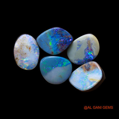 5 Pcs 19.00 Cts Lab-Created Doublet Opal Loose Gemstone Mix Cabochon Wholesale Lot 8X11X4 mm TO 8X11X4 mm D-173