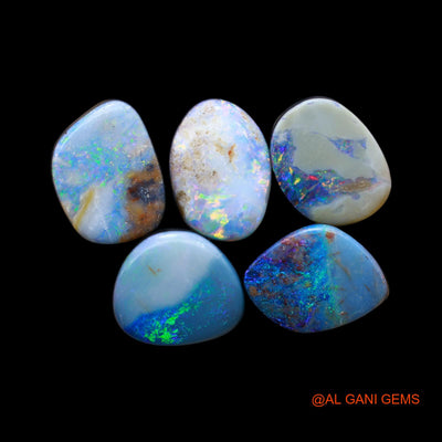 5 Pcs 19.00 Cts Lab-Created Doublet Opal Loose Gemstone Mix Cabochon Wholesale Lot 8X11X4 mm TO 8X11X4 mm D-173