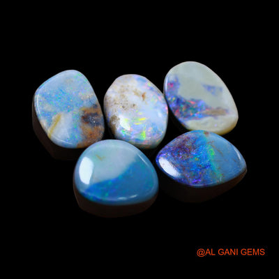 5 Pcs 19.00 Cts Lab-Created Doublet Opal Loose Gemstone Mix Cabochon Wholesale Lot 8X11X4 mm TO 8X11X4 mm D-173