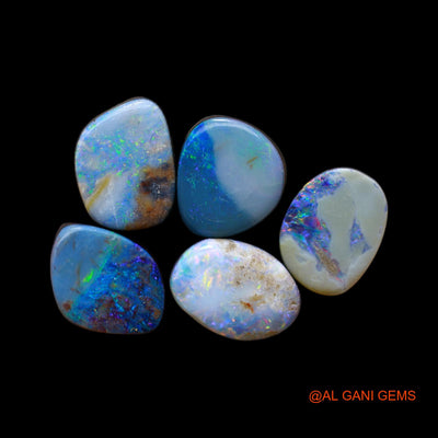5 Pcs 19.00 Cts Lab-Created Doublet Opal Loose Gemstone Mix Cabochon Wholesale Lot 8X11X4 mm TO 8X11X4 mm D-173